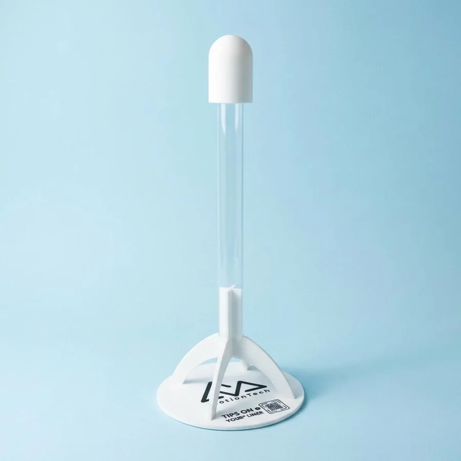 Your® Drying Stand — the adapted head and stand, ready for a liner