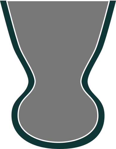 Non-compensated liner follows the limb shape